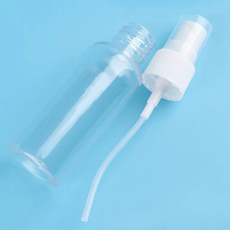Refillable Travel Spray Bottles Set with Mist Pump - Portable Transparent Vials
