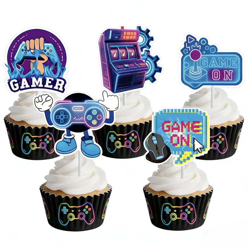 Neon Game Theme Birthday Party Decorations Hanging Pendant Controller for Game Console