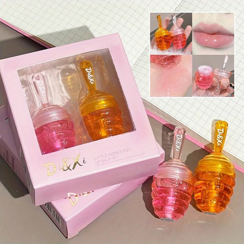 Moisturizing Lip Oil with Water Lip Balm for Fading Lip Patterns - Small Honeypot