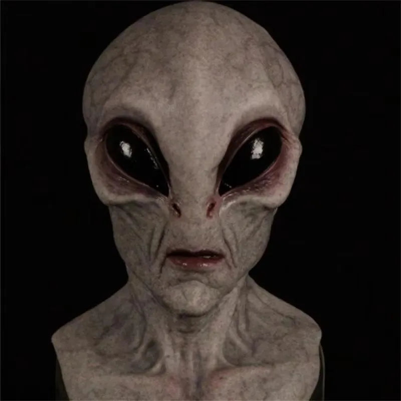 Halloween Alien Mask Cosplay Costume Prop UFO Skull Latex Mask