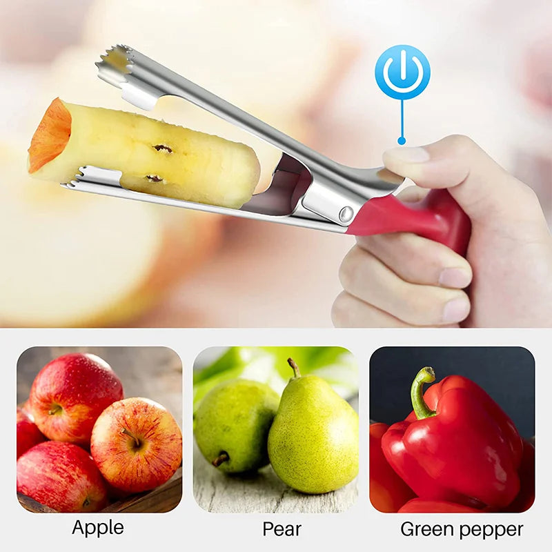 Stainless Steel Apple Corer Fruit Slicer Kitchen Tool - Multi-Function Core Remover
