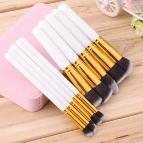 Professional Makeup Brush Kit - 10 Pc Contouring Kabuki Brushes for Face & Eyes