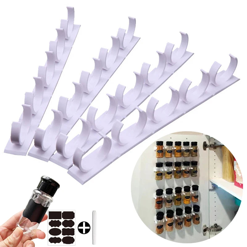 2/4PCS Spice Bottle Rack Kitchen Wall Organizer Clips for Cabinets