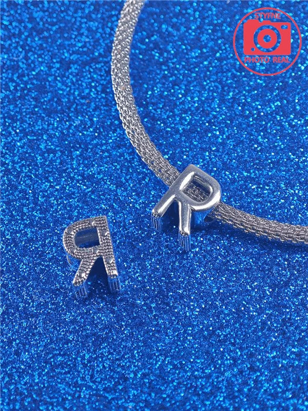 925 Sterling Silver Charm Beads for Bracelets - Letters & Pinyin Gift Jewelry