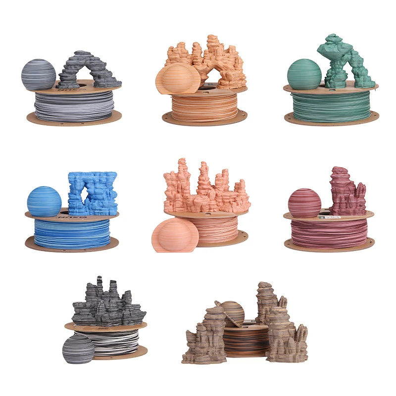3D Printer Filament PLA Rock Frosted 1kg - High Strength, Dual Color Compatible