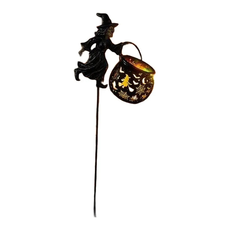 Halloween Outdoor Witch Cauldron Light with Projection Stake - Garden & Lawn Decor