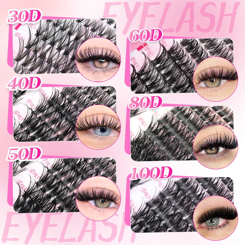 Cluster Lashes Kit 320/600/790 for Volume & Glamorous Looks - Mix-and-Match Lengths