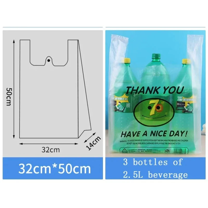 Plastic Food Storage Bags with Handles - Recyclable Grocery & Kitchen Organizer Set