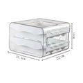 Kitchen Egg Storage Box 2-Layer Refrigerator Egg Organizer with Clear Lid