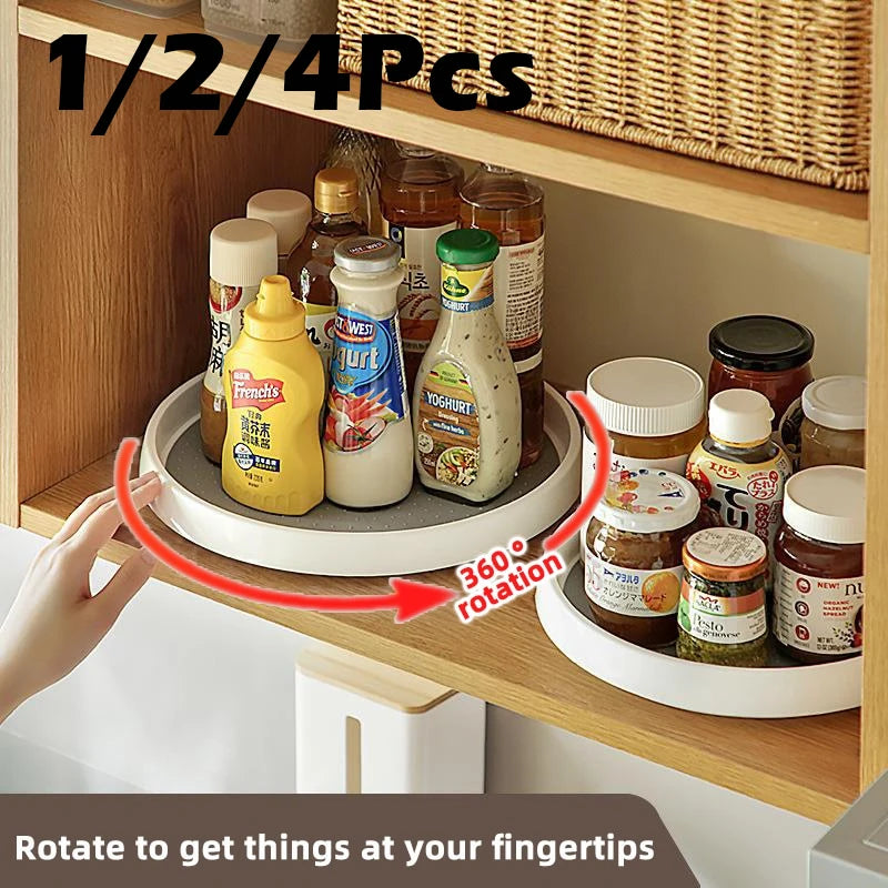 Rotatable Kitchen Condiment Rack - 360 Degree Spice Organizer, Multi-Functional Storage