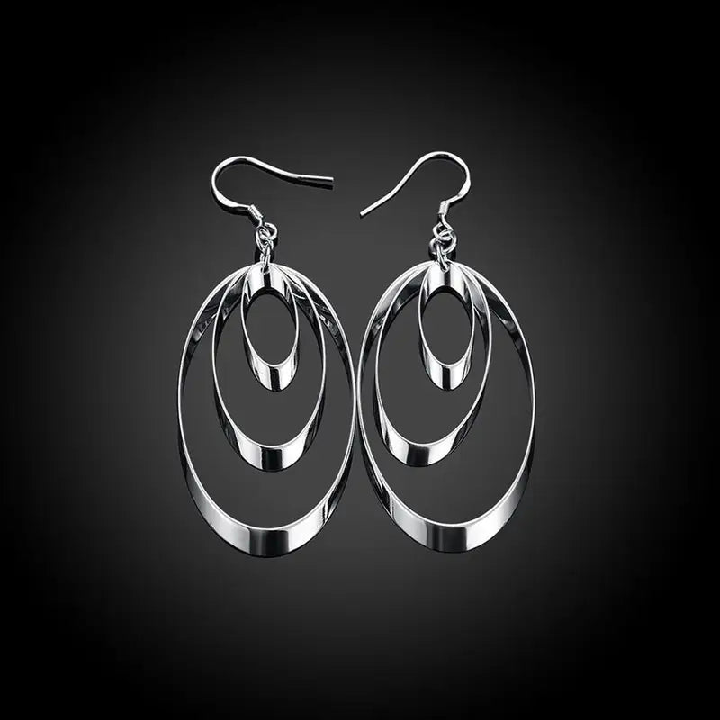 925 Sterling Silver Earrings for Women and Girls Round Charm Jewelry Wedding Engagement