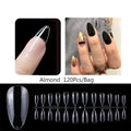 120pcs Matte Full Cover Nail Tips - Soft Gel, Oval & Almond Shapes, Strong Adhesion