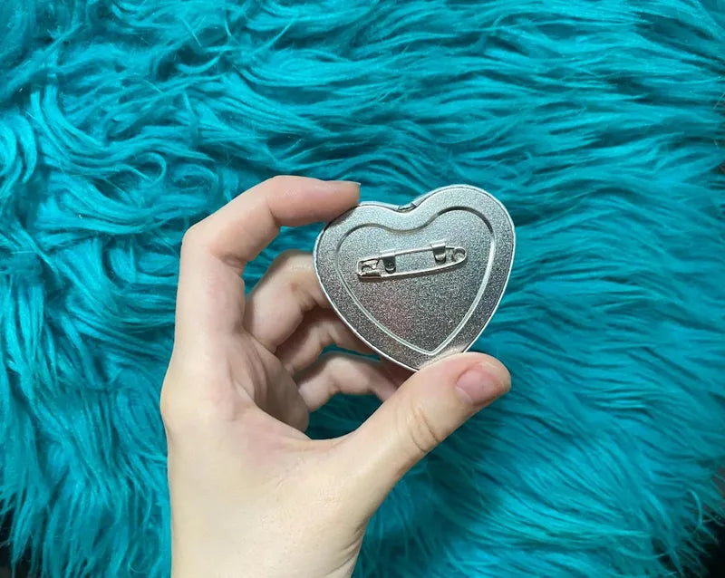 Customized Heart-Shaped Badge Pins with Logo and Text Personalization Gift for Kids & Loved Ones