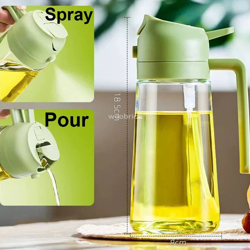 2-in-1 Oil Spray Dispenser Bottle for Cooking & Grilling - Large Capacity