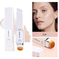Color Changing Foundation Stick with Double Head Brush Full Coverage Matte Finish Lightweight Moisturizer