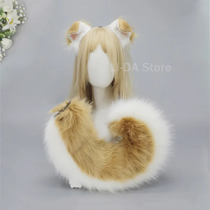 Halloween Pet Ear and Tail Set Cosplay Costume Accessories for Dogs and Cats