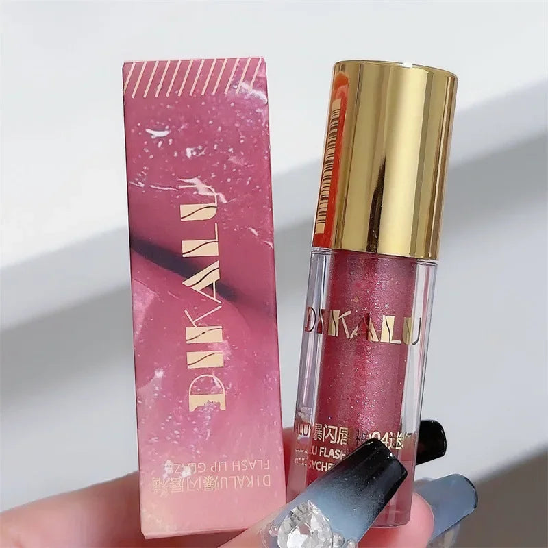Waterproof Diamond Shimmer Lip Gloss - Sparkling Liquid Lipstick in 5 Colors