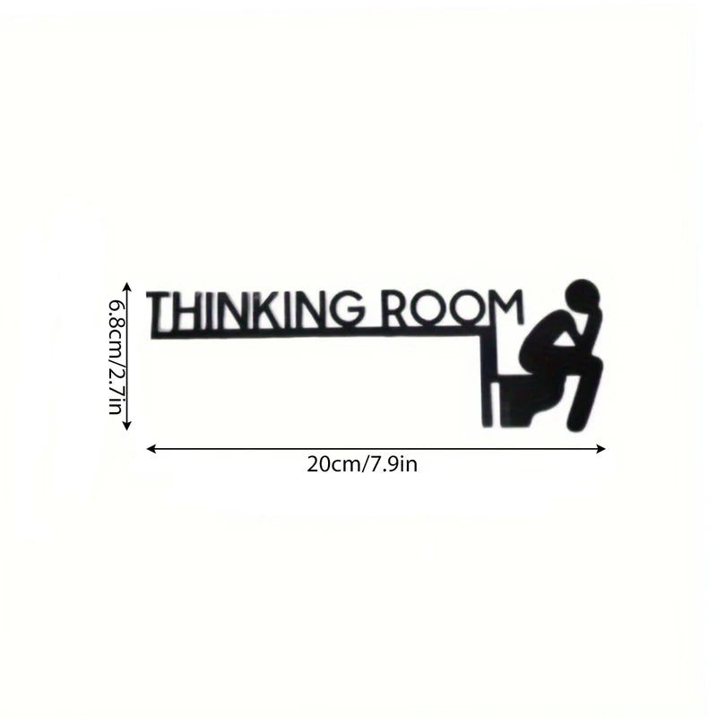 Funny Metal Bathroom Door Sign - Restroom Door Decoration Black Sign