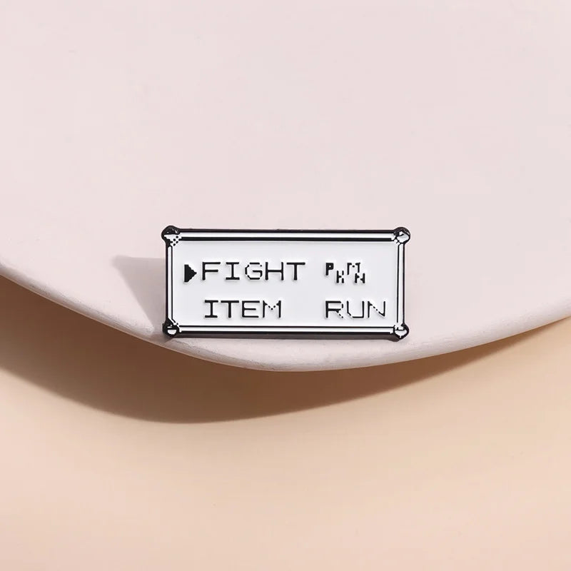 Anime Game Enamel Pin Rectangular Text Brooch Badge Jewelry Gift for Friends