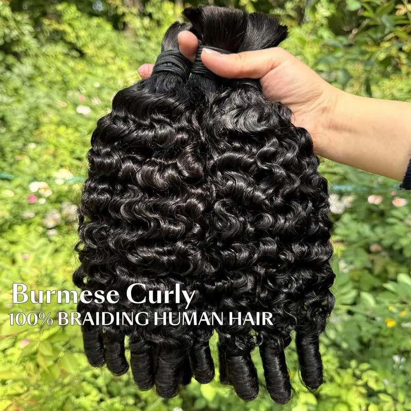 15A Human Braiding Hair Bulk for Boho & Spiral Braid Extensions - Unprocessed Virgin Hair