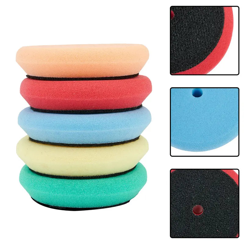 5 Pcs 3-Inch Car Polishing Pads Auto Buffing & Glazing Sponge Discs