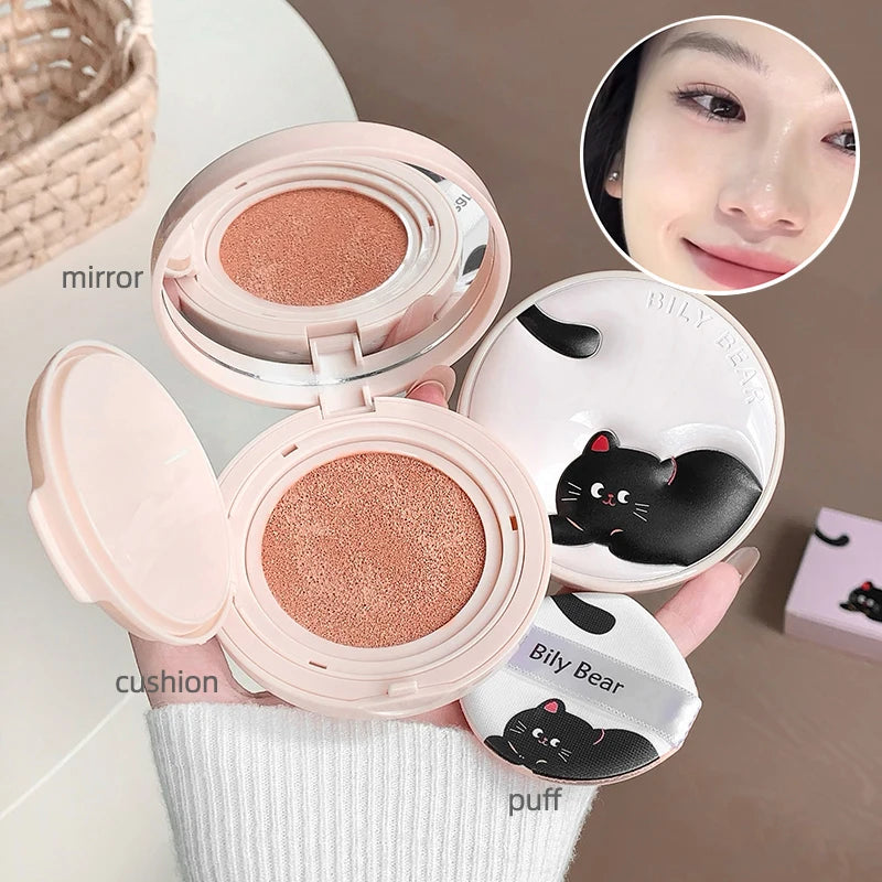 Lightweight Waterproof Cushion Foundation with Concealer - Natural Finish, Long Lasting, Moisturizing Makeup