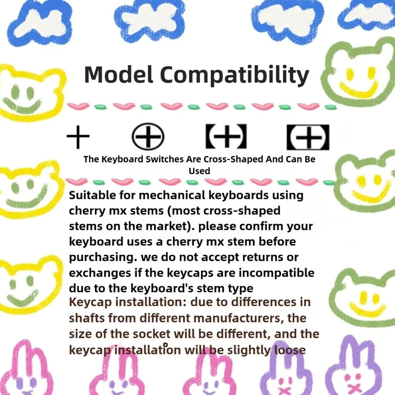 Anime Hatsune Miku Keycap Set for Mechanical Keyboard Transparent Custom Keycaps