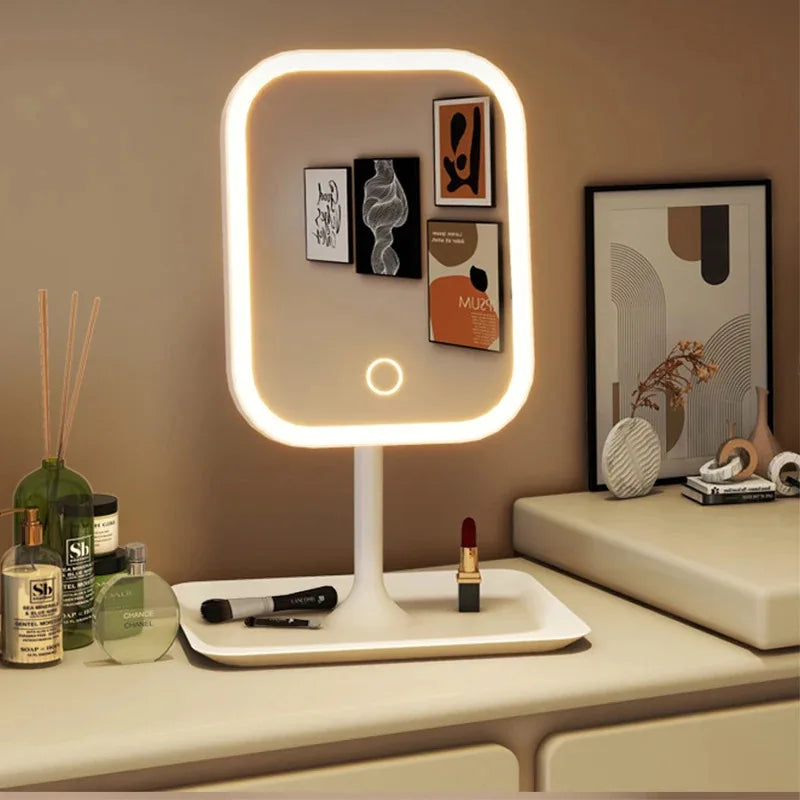 Rechargeable Dimmable LED Vanity Mirror with Touch Control - Portable Cosmetic Light for Home & Travel