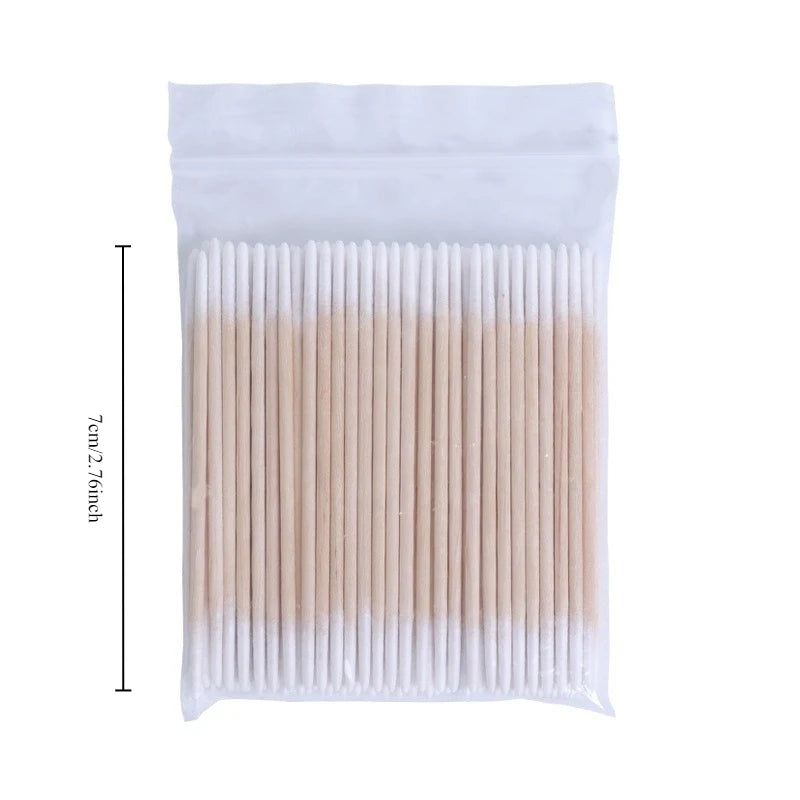 Disposable Micro Cotton Swab Brushes for Makeup & Lash Extension Removal - 100/300/500 Pc