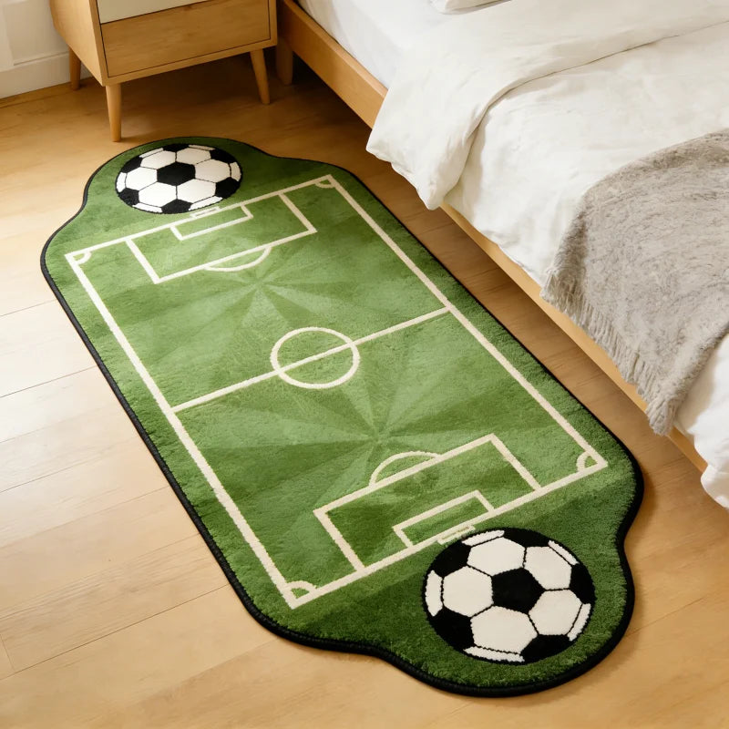 Alien Football Field Rug Non-Slip Indoor Floor Mat for Living Room & Balcony