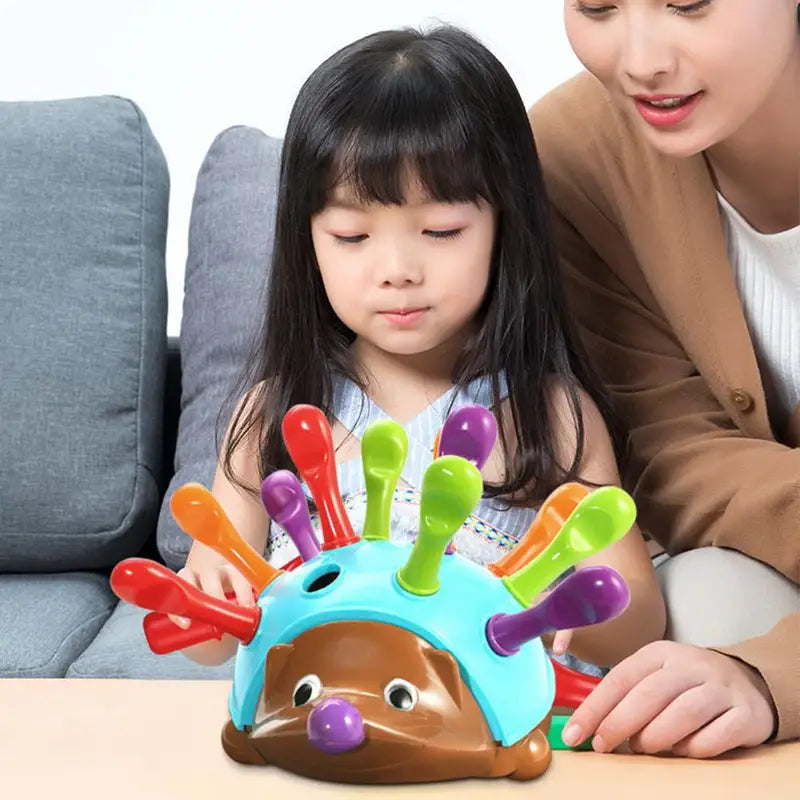 Early Education Hedgehog Toy for Kids 1-3 Years - Fine Motor & Hand-Eye Coordination