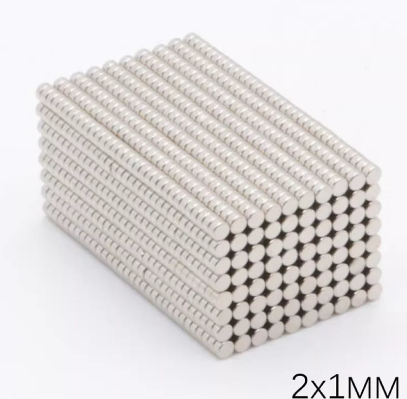 Strong Disc Magnets Set - 50/100/200 Pieces 2x1mm for DIY, Fridge, Craft, Science