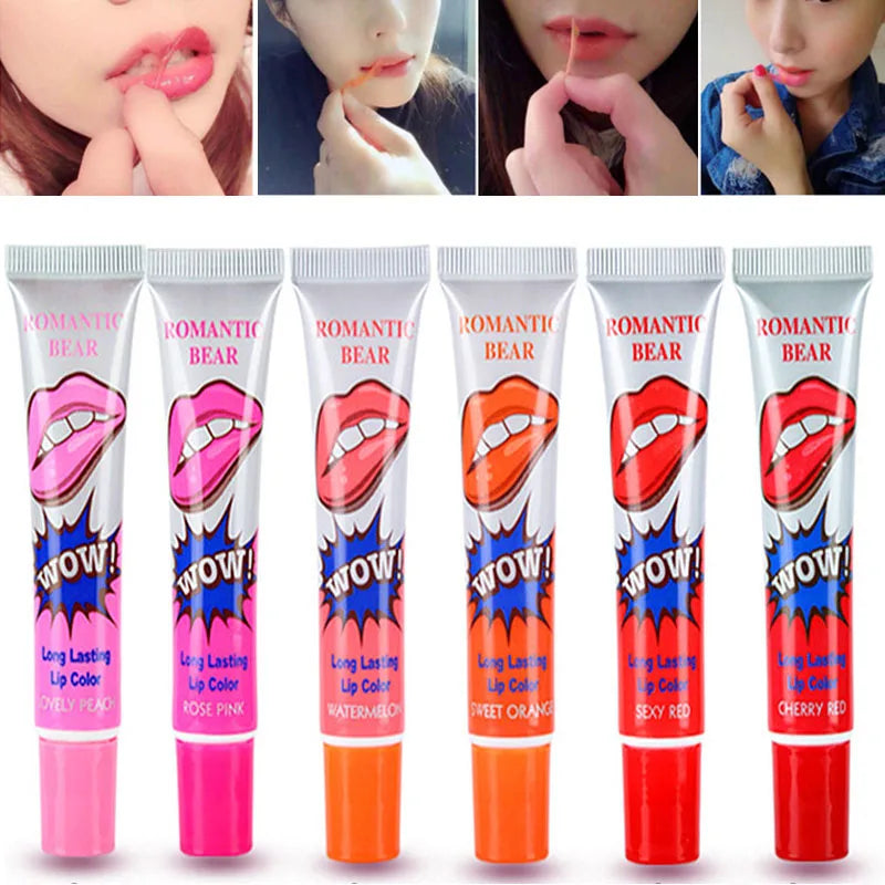 Colorful Waterproof Liquid Lipstick - Long Lasting Lip Gloss & Tear Off Lip Tattoo