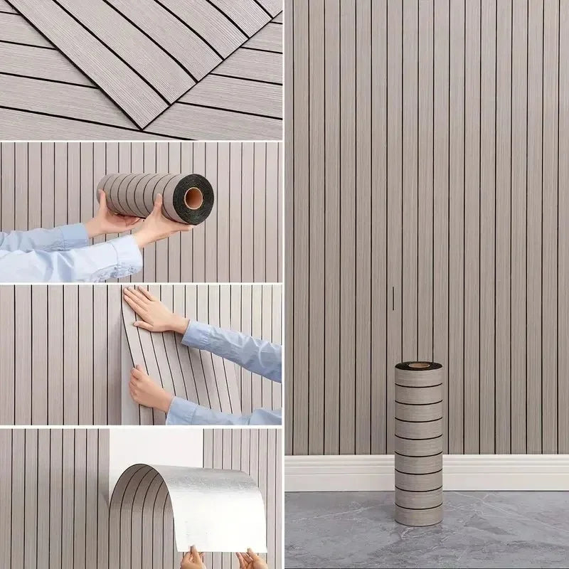 Self-Adhesive Wall Panels for Wall and Ceiling Decor - Wood Grain Finish