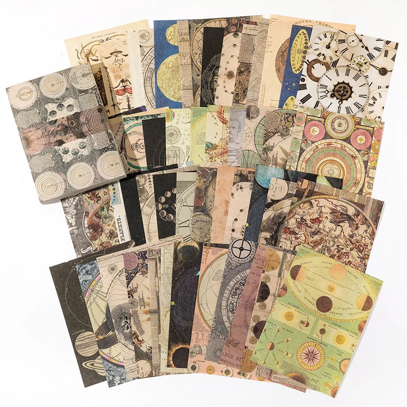 100 pcs Vintage Scrapbooking Paper Set for DIY Album & Craft Projects - Multiple Colors