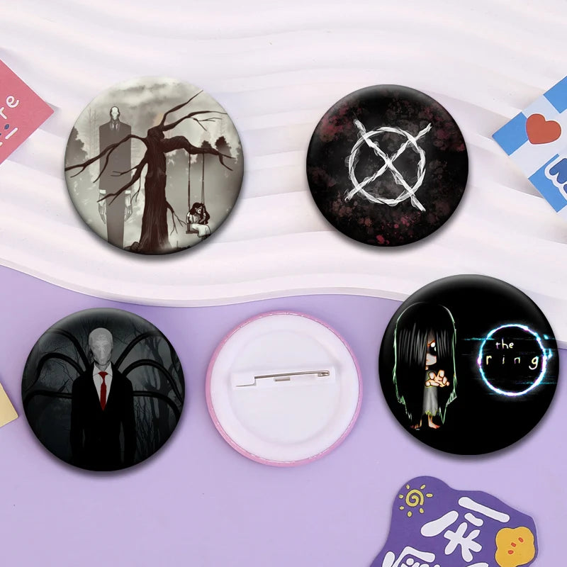 Hobby Game Slender The Arrival Pin Badge - Collectible Bag Accessory 58mm