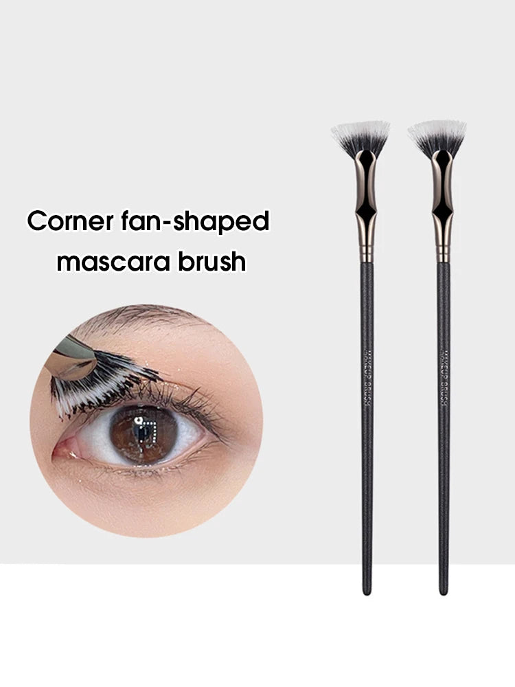 Folding Mascara Brush with Flat Head - Soft Hair Root Cleaner, Clear Lower Lash Tool