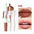 Double-Ended Lip Gloss & Lip Balm Matte Misty Surface Non-Stick Cup Transparent Lip Makeup with Mirror Water Light