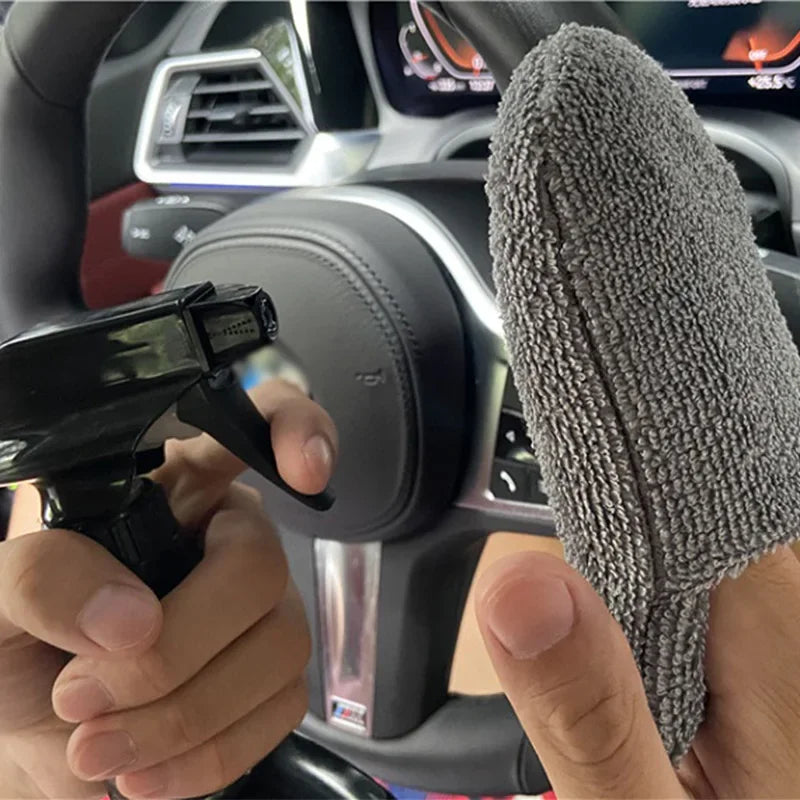 Microfiber Car Wax Applicator Mitts Set - Soft Foam Polishing Sponges for Vehicle Cleaning