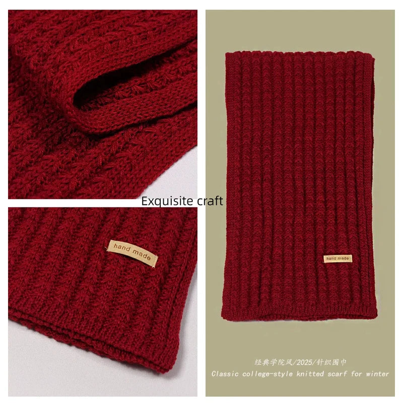Unisex Thick Warm Knitted Wool Scarf in Winter Autumn Soft Cashmere Style