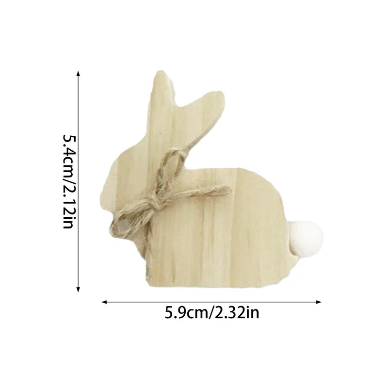 Wooden Easter Bunny Ornaments Set for Farmhouse Holiday Decor - 3 Pieces