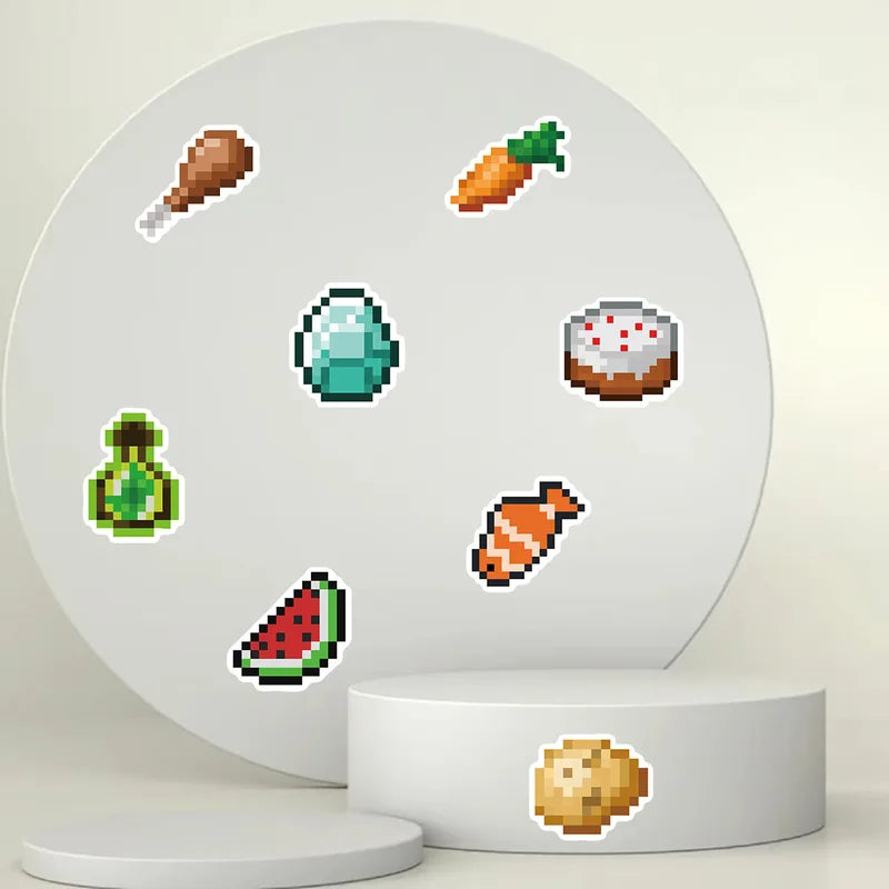 70Pcs Cartoon Pixel Game Stickers for Mobile Phone, Luggage & DIY Crafts Waterproof Kids Toys