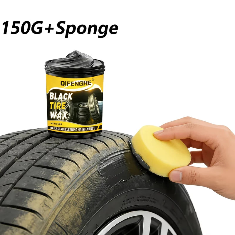 Black Tire Wax & Tire Shine Cleaner for Car Maintenance - Long-Lasting Gloss