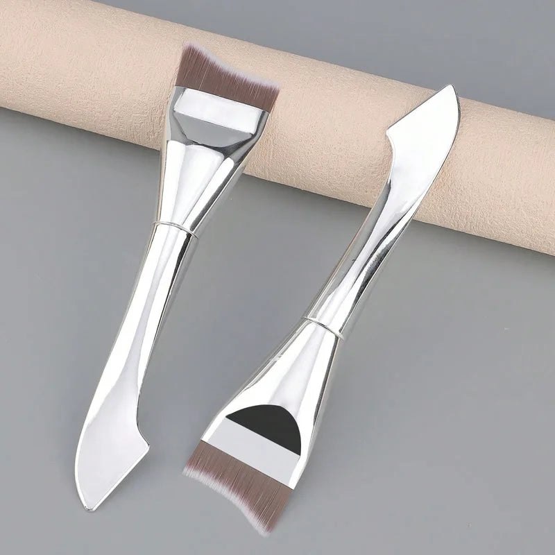 Upgraded Crescent Design Foundation Makeup Brush - Ultra-Thin Flat Spatula for Liquid Foundation, Precise Application, Beauty Tools