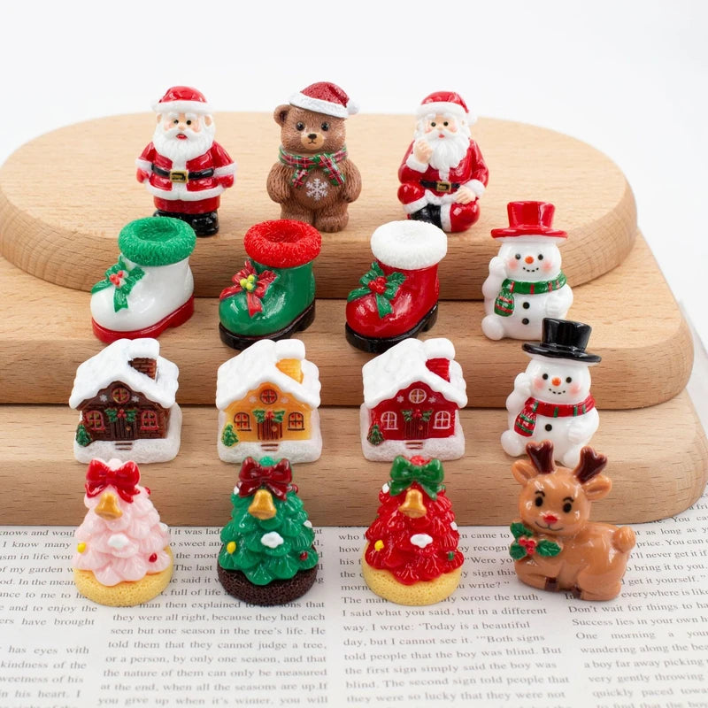 3pcs Christmas Resin Decor Indoor Holiday Centerpiece Multi-Functional Ornament