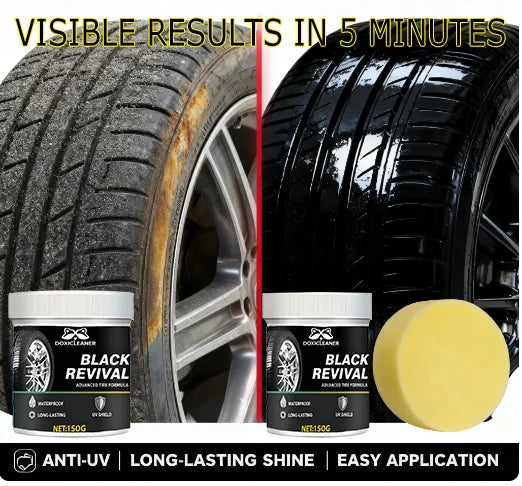 Universal Car Care Wax for Tire Blackening, Plastic & Leather Restoration, UV Protection & Polish