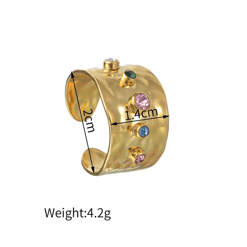 Colorful Stainless Steel Ring for Women - Gold Plated Wedding & Couple Jewelry