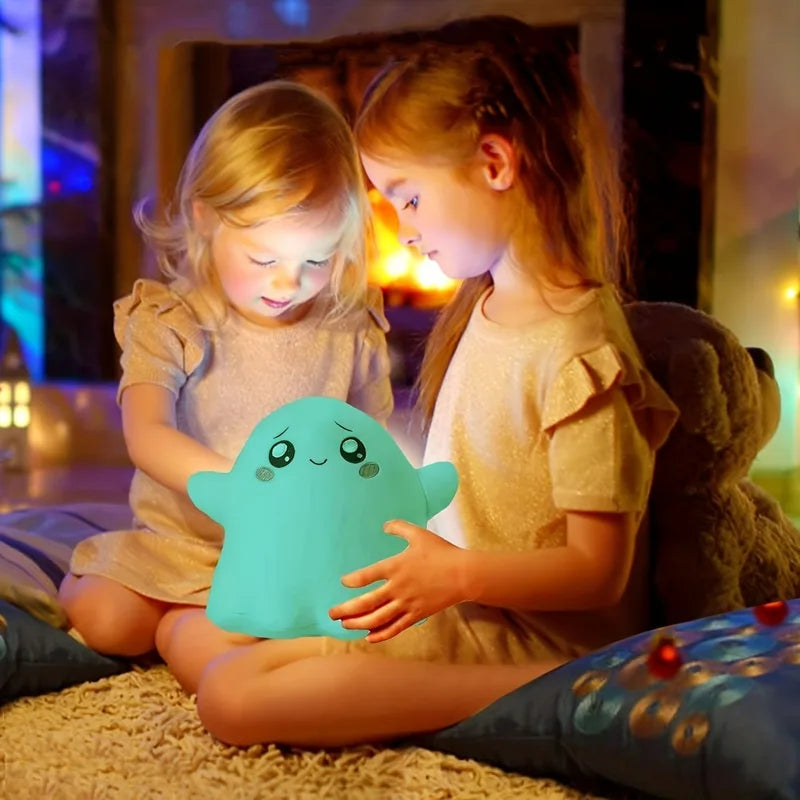 Glow in The Dark Plush Ghost Toy - Super Soft Cartoon Ghosty Doll for Kids & Halloween Gift