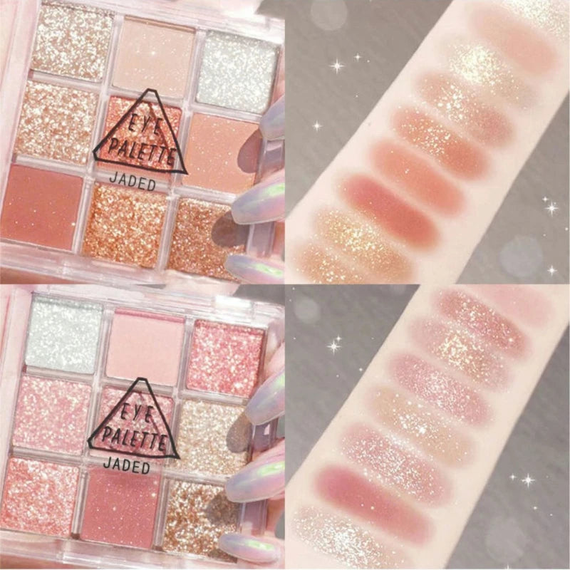 12-Color Glitter Eyeshadow Palette Long Lasting Sparkling Pearl Sequin Eye Makeup
