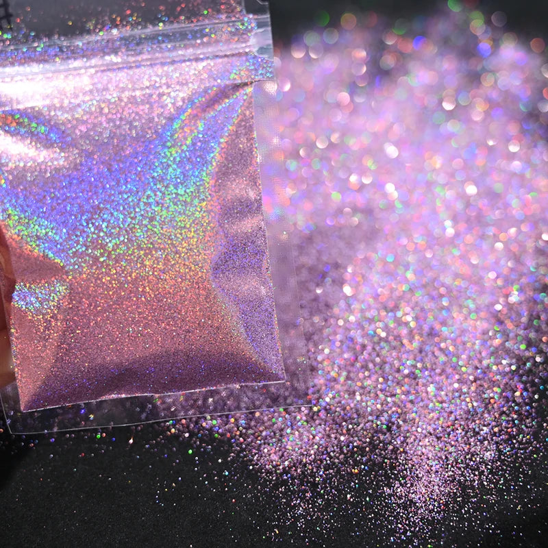 Fine Laser Nail Glitter Powder - Holographic Sparkly Dust for DIY Resin & Nail Art — Multiple Colors